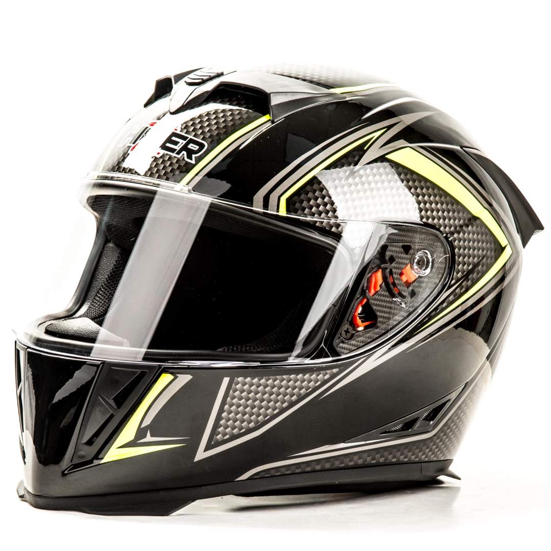 Шлем мото интеграл HIZER J5311 №1 (M)  black/lemon